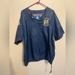 Vintage Y2K Starter NCAA Notre Dame Fighting Irish Navy Windbreaker Pullover XL